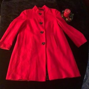 💥❤️PRÉCIS PETITE SZ 8 GORGEOUS ⛄️RED WOOL CASHMERE COAT❤️